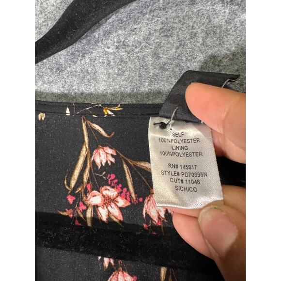 Windsor Dress Women Small Black Midi Dark Floral‎ Whimsigoth Fairy Cottage - Picture 3 of 7